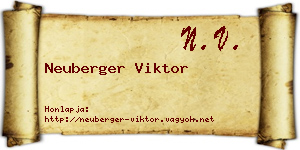 Neuberger Viktor névjegykártya